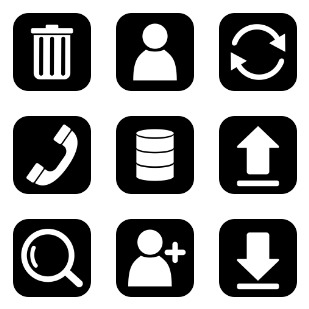 Basic interface icon sets preview