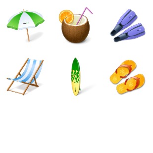 Vacation icon sets preview