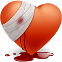 bandaged, love, heart, valentine icon