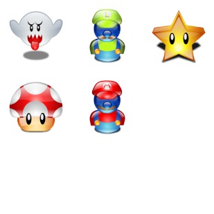 Mario Bros icon sets preview