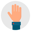 open, hand, hi, hello, give, palm icon