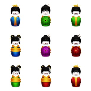 Geisha icon sets preview