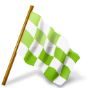 Chartreuse, Chequered, Flag, Map, Marker, Right icon