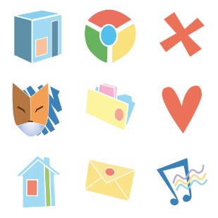Simple Cute icon sets preview