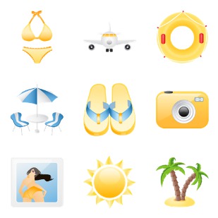 Summer Holiday icon sets preview