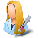 female, immunologist icon
