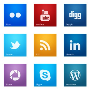 Metro Style Social icon sets preview