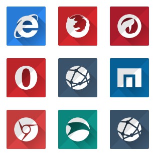 Fletro Long Shadow - Web Browsers icon sets preview