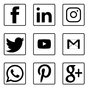 Social - Rectangular Black icon sets preview
