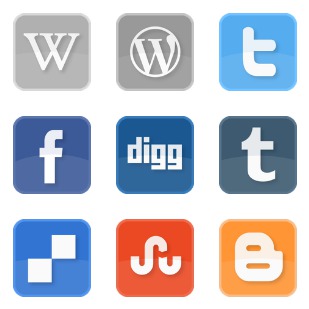 Social media with original colors icon sets preview