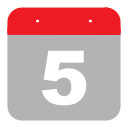 five, calendar, schedule, hovytech, time, fifth, event icon