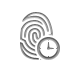 fingerprint, clock icon