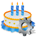 Birthday, Cake, Gear icon