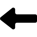 Directional left arrow symbol icon