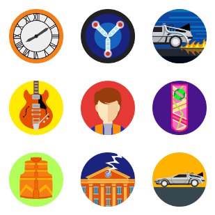 Back to the Future icon sets preview