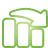 down, chart, basic, bar, green icon