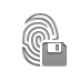 fingerprint, diskette icon