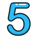 study, blue, number, numbers, five icon