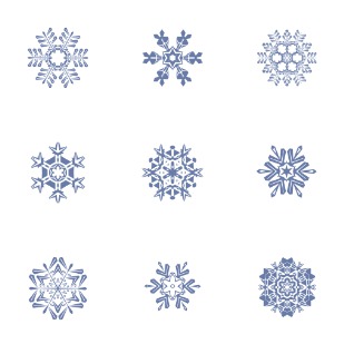 Snow flakes vector pack volume 1 icon sets preview