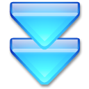 Action arrow blue double down icon