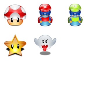 Mario Bros icon sets preview