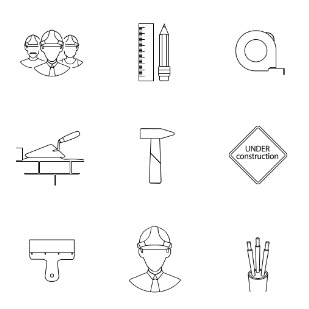 Construction icon sets preview