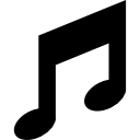 Musical black double note symbol icon