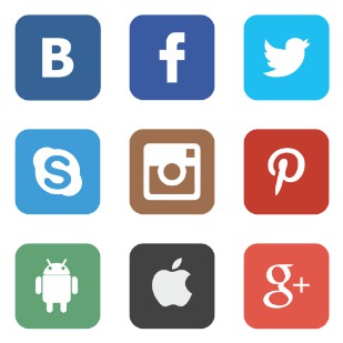 Social web icon sets preview