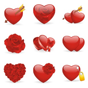 Valentines Love icon sets preview