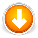 arrow, descend, fall, decrease, download, down, descending, orange icon