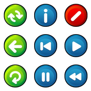 Buttons icon sets preview