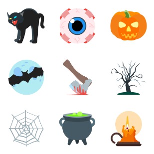 Halloween symbols icon sets preview
