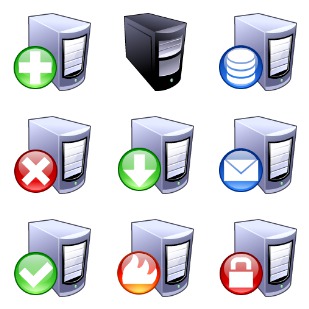 Servers icon sets preview