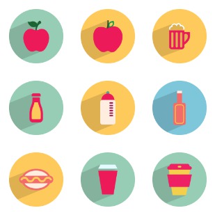 Food & Drinks icon sets preview