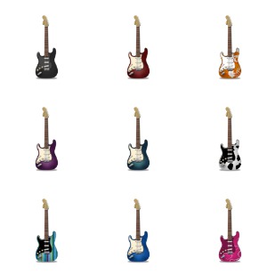 Stratocaster Guitars icon sets preview