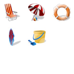Beach Stock icon sets preview
