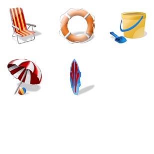 Beach icon sets preview