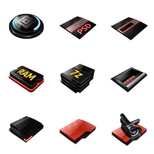 Professional Red icon sets preview