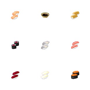 Sushi icon sets preview