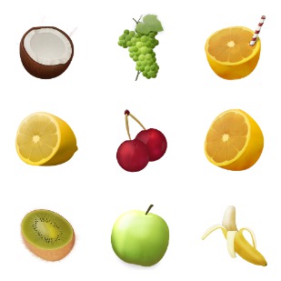 Fruits Illustrated icon sets preview