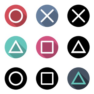 Playstation controller buttons icon sets preview