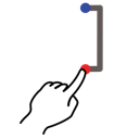 square, right, bracket, stroke, gestureworks icon