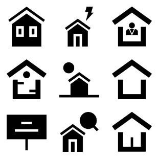 Real Estate 5 Glyph icon sets preview