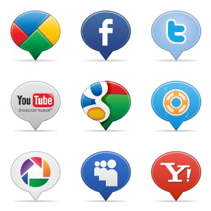 Social Media Balloons icon sets preview
