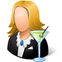 Bartender, Female, Light icon
