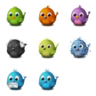Birdies icon sets preview