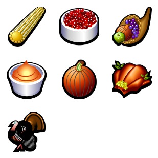 Thanksgiving & Christmas icon sets preview