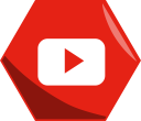video, social, youtube, networking, media, hexagon icon