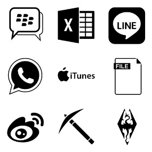 Brands & applications icon sets preview