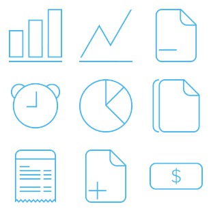 Simple Line Accounting icon sets preview